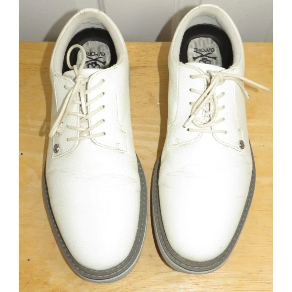 G/FORE Gallivanter Pebble Leather Men’s Golf Shoes Size 11.5 White/Gray